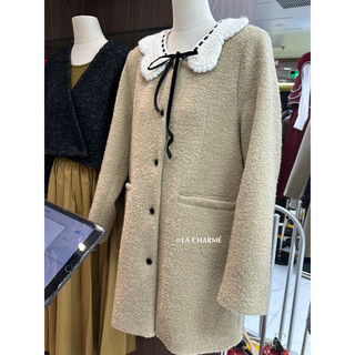 𝗟𝗔 𝗖𝗛𝗔𝗥𝗠𝗘́ |Váy suông dạ cổ len đan móc JIN.C 5059