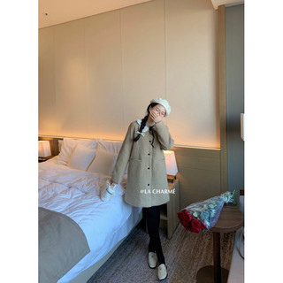 𝗟𝗔 𝗖𝗛𝗔𝗥𝗠𝗘́ |Váy suông dạ cổ len đan móc JIN.C 5059