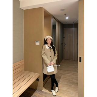 𝗟𝗔 𝗖𝗛𝗔𝗥𝗠𝗘́ |Váy suông dạ cổ len đan móc JIN.C 5059