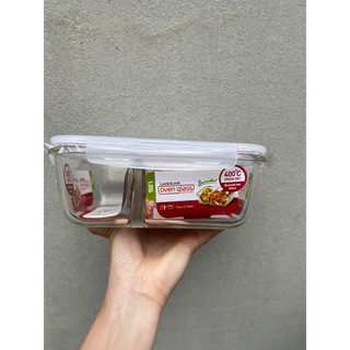 Hộp thủy tinh chữ nhật chia ngăn chịu nhiệt Lock&Lock 1000ml