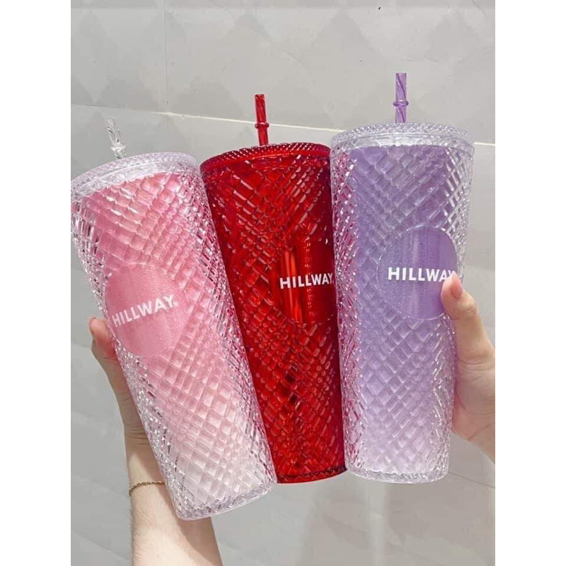 2 hộp trà sữa + Ly Kim cương Tumbler Hillway Diamond 2 lớp 700ml