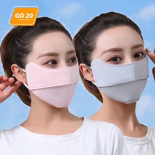 Khẩu Trang  3 lớp vải Bảo Vệ Mắt Bụi Bẩn Chống Nắng Tia uv Giảm Lão Hóa Vải Lụa Thoáng Khí GD20