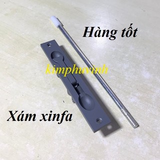01 bộ - chốt âm cửa nhôm đài loan xám xinfa - chốt cửa nhôm cao cấp