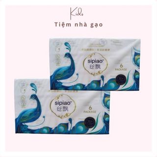 Giấy ăn Sipiao - Túi 6 gói hàng 5 lớp siêu dai cao cấp G1