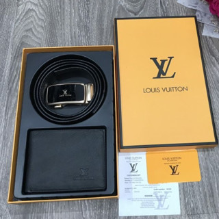 [Fullbox + Túi Xách] Set thắt lưng nam kèm ví da nam đẹp cao cấp fullbox kèm túi giấy làm quà tặng cho nam
