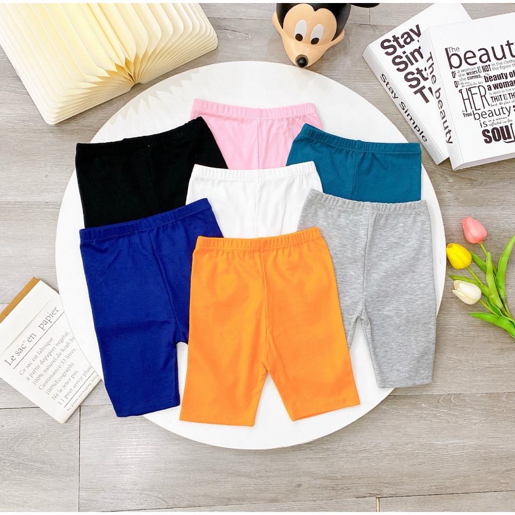 Quần Legging Đùi Cho Bé Gái Ôm Cực Xinh, quần legging bé gái quần Biker thun ôm LILIKIDS