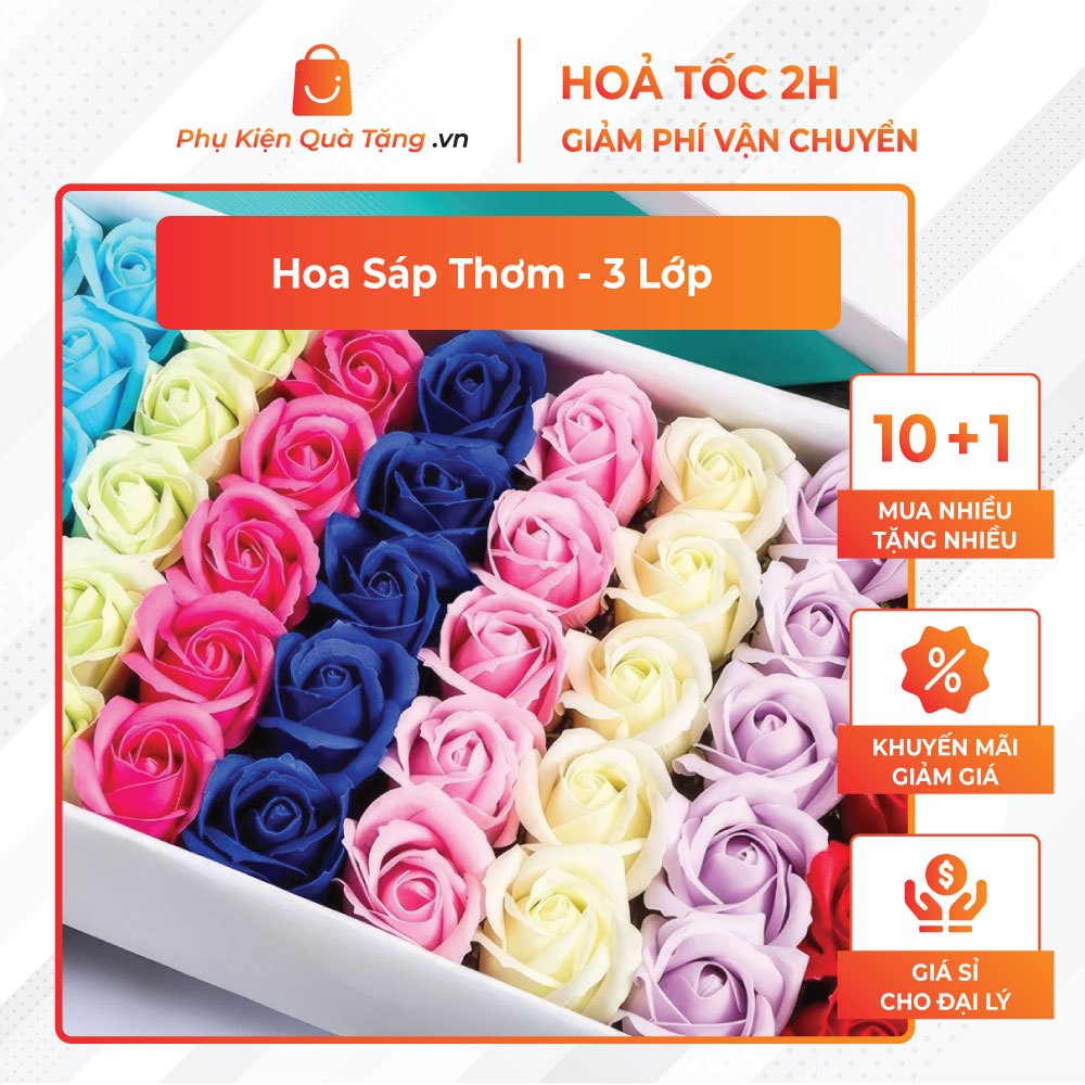 Đầu bông hoa hồng sáp thơm 3 lớp đủ màu mix đẹp chuẩn dày dặn chất lượng sỉ lẻ siêu r
