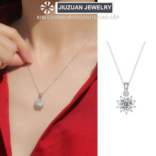 Dây chuyền bạc nữ đính đá Moissanite 7 ly vòng cổ bạc 925 mặt đá bông tuyết tinh tế sang trọng DC24