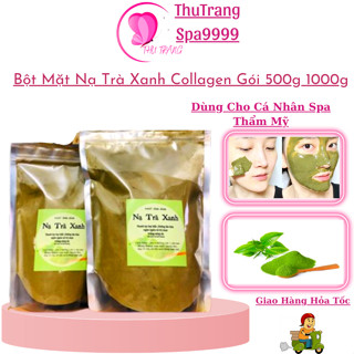 Bột Mặt Nạ Collgen Trà Xanh Đắp Mặt Nạ | Mặt Nạ Trắng Da Ngăn Mụn Se Khít Lỗ Chân Lông.