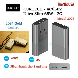 Củ sạc nhanh Cuktech Ultra Slim 65W 2 cổng type C AC65B2 PD PPS QC4+