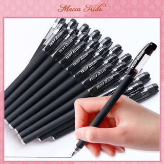 Bút bi mực gel ngòi 0,5mm có 2 màu xanh đen thân bút trơn kiểu đơn giản