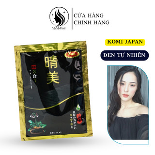Dầu gội phủ bạc Komi gói 25ml Màu đen tự nhiên Nhật Bản nhuộm tóc thảo dược