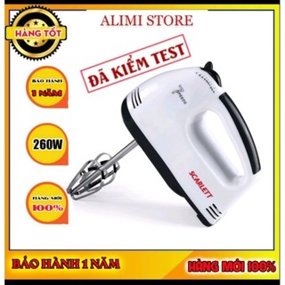 Máy đánh trứng cầm tay 7 tốc độ Scarlett, đánh trứng inox 304, nhào bột nhanh chóng