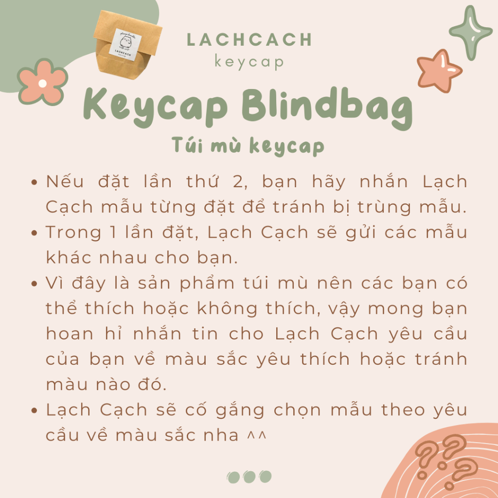 - Keycap Blindbag | Túi mù keycap bất ngờ | Sản phẩm dành cho bàn phím cơ