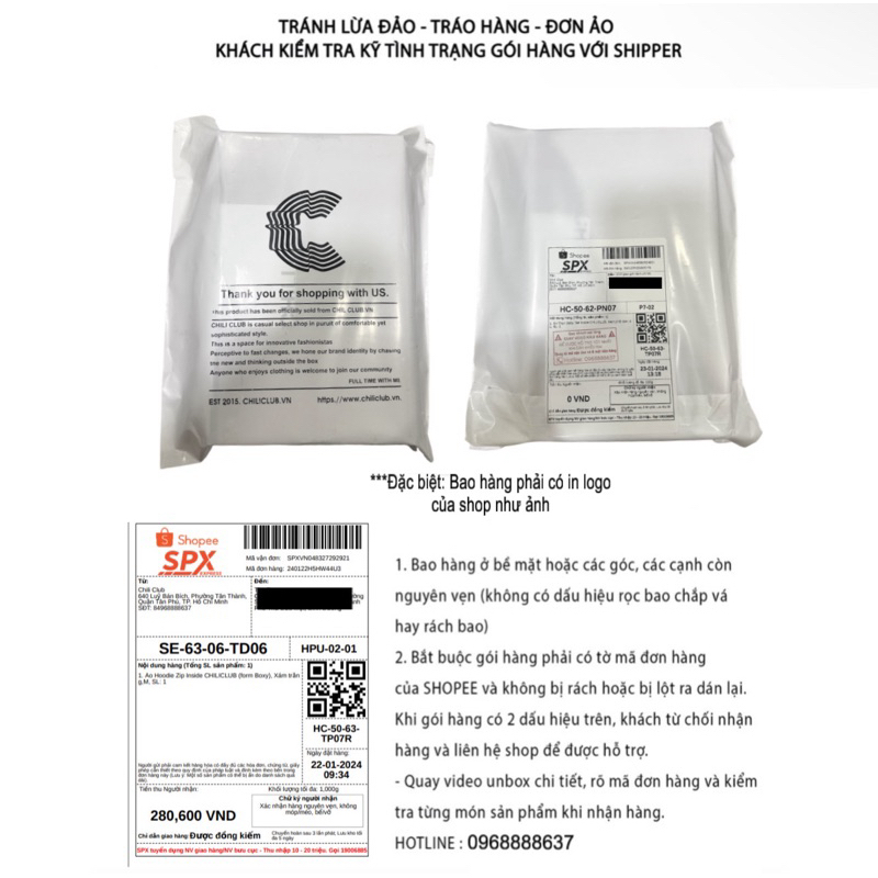 Áo Hoodie Zip Inside CHILICLUB