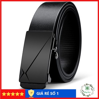 Thắt lưng nam da cao cấp, dây lưng nam mặt khóa tự động sang trọng màu đen TLĐ01