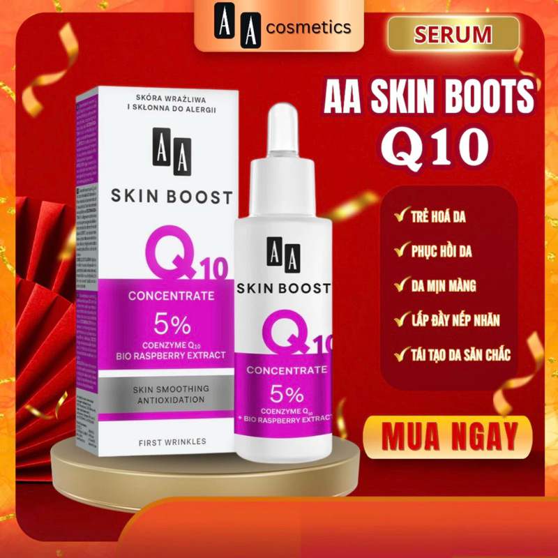 Serum Chống Lão Hóa Và Làm Mịn Da Q10 AA Cosmetics Skin Boost Q10 Chính Hãng, Trẻ Hóa Da, Hết Nếp Nh