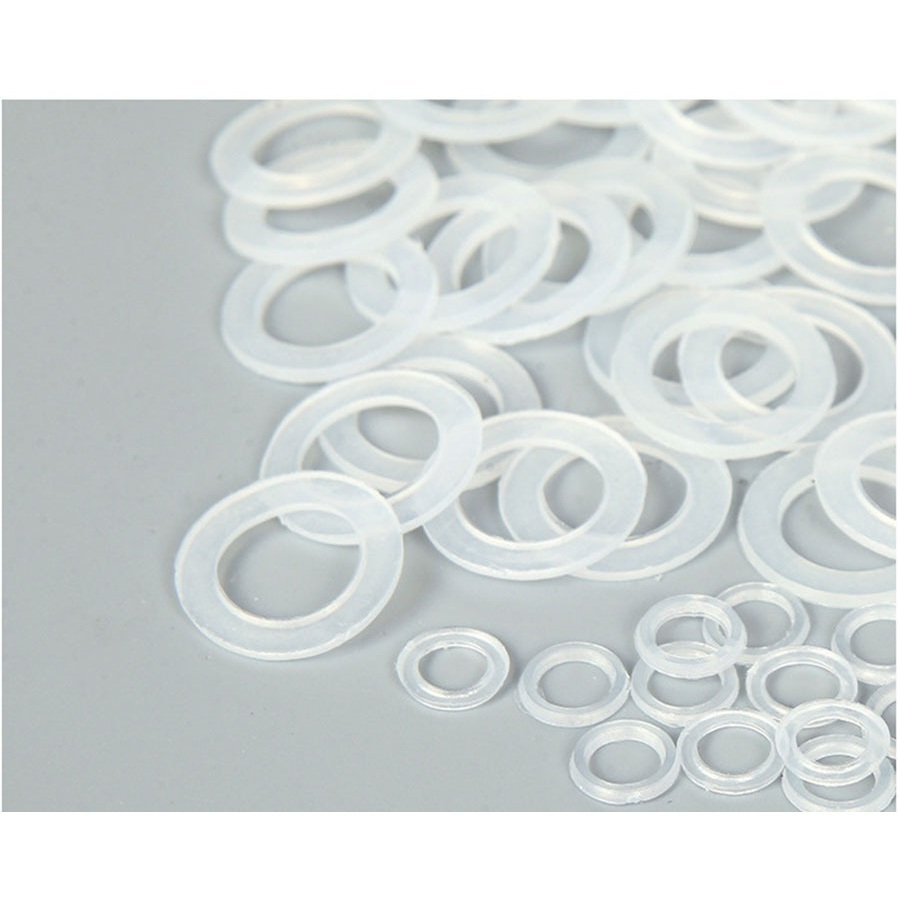 Long đền nhựa lót mặt sau khoen ore mắt cáo Size 4mm,5mm,6mm,8mm,10mm Túi 100 cái Màu trắng trong su