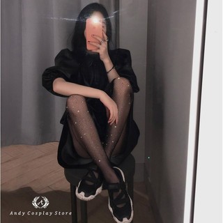 Quần tất lưới đính đá nhỏ