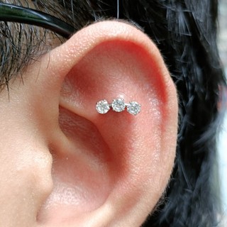 Khuyên tai khuyên môi thép không gỉ đá zircon cao cấp piercing