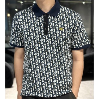 Áo polo nam PL9 chất cá sấu in họa tiết monogram độc đáo