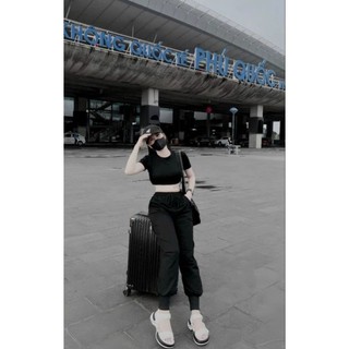 Set thể thao croptop phối màu cá tính ( kèm ảnh thật )