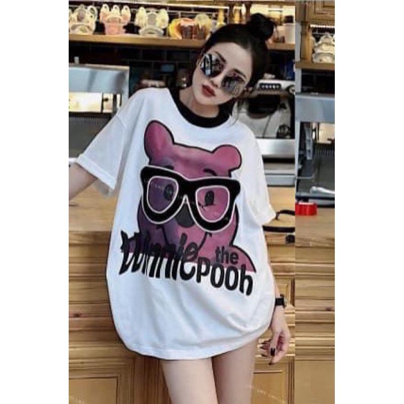 Áo phông nữ quảng châu cao cấp in pet siêu from rộng giấu quần 😍