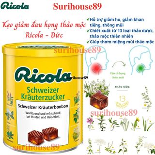 Kẹo thảo dược Ricola Original Herb 75g/ 250g giảm ho, đau rát viêm họng