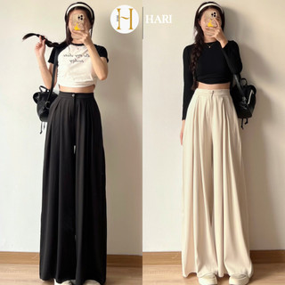 Quần tây ống rộng Hari dáng suông ly giữa chất chéo hàn cao cấp 0038 P12K6
