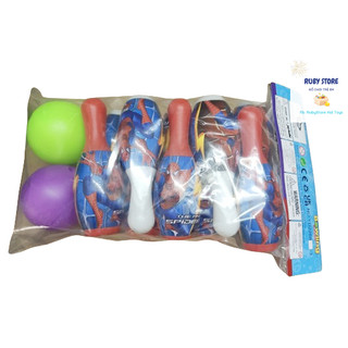 ĐỒ CHƠI BOWLING DORAEMON/ NGƯỜI NHỆN CHO BÉ (10 CHAI & 2 BÓNG NHỰA)