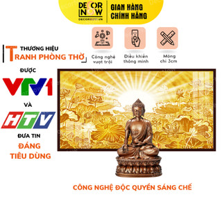 Đèn hào quang phật in tranh trúc chỉ ngang decornow, trang trí ban thờ cho tượng phật, hào quang trúc chỉ dcn-tc98