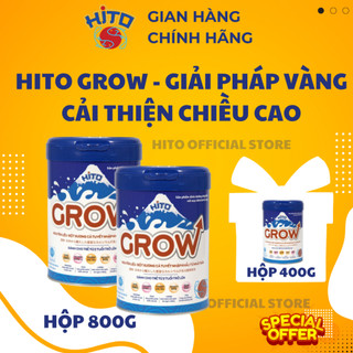 Sữa bột hito grow tăng chiều cao cho trẻ 2-18 tuổi - 2 hộp 800g tặng 1 hộp 400g