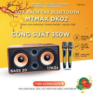 Loa Bluetooth Bass Mạnh, Loa Karaoke Mini + Tặng Kèm 2 Micro, Công Suất Lớn Âm Thanh Sống Động