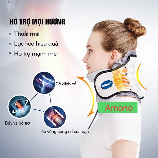 Đai Hơi Kéo Dãn Cột Sống Cổ Nẹp Cổ EMS Giúp Giảm Đau Hỗ Trợ Phục Hồi Chức