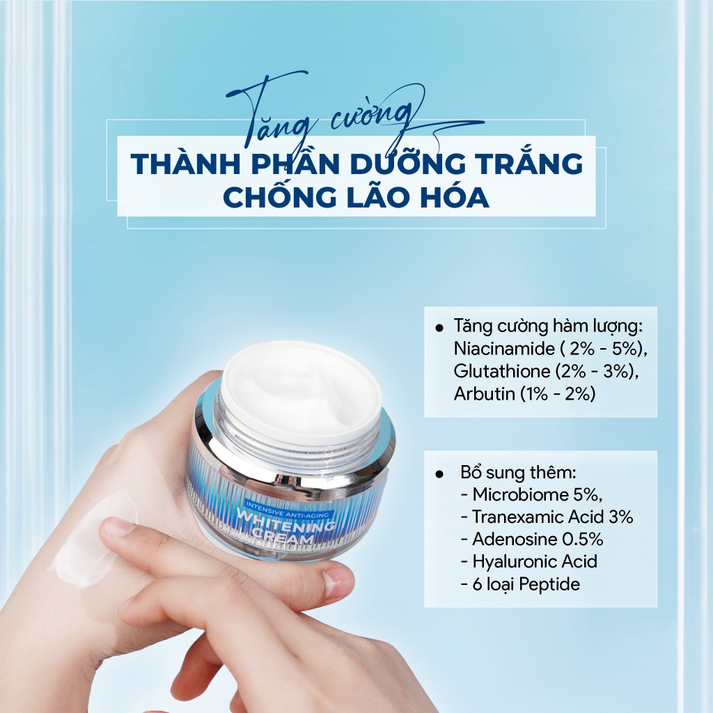 Kem dưỡng trắng Whitening Cream K Lady Care, làm trắng da, mờ thâm nám, cung cấp độ ẩm, phục hồi cho da - Hankorea