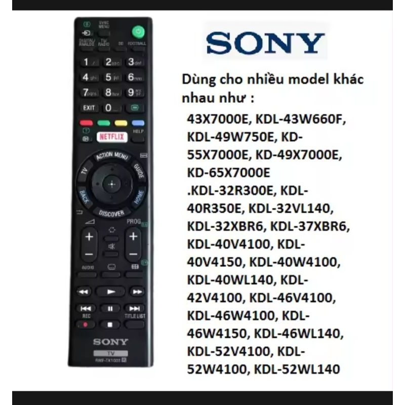 Điều khiển sony các dòng LCD/LED/SMART tương thích nhiều model 32W610E,-43W750E,-40W660E,-49W660E,-4
