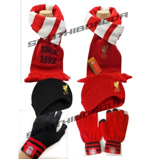 combo Khăn len găng tay len mũ len Liverpool