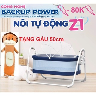 Nôi điện Autoru cao cấp chữ A cho em bé phiên bản nâng cấp sài được sạc dự phòng (TẶNG GẤU ÔM NGẪU NHIÊN)
