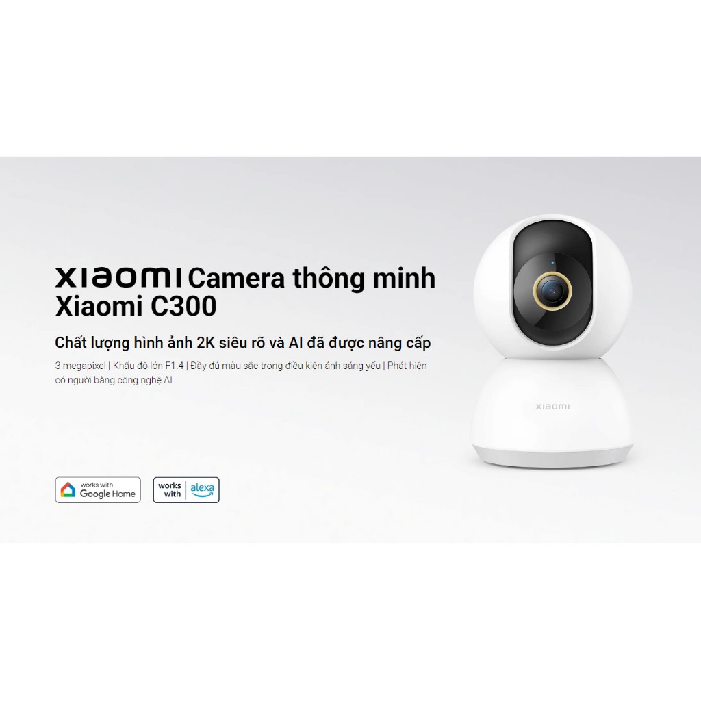 Camera Giám sát Xiaomi Smart C300 2K, Khẩu độ F1.4, AI phát hiện con người, Bản quốc tế - Hàng Chính Hãng