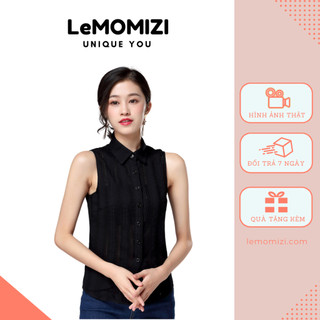 Áo sơ mi nữ thiết kế công sở sát nách nhiều màu form vải cotton LeMOMIZI somi01