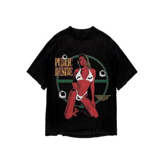 Áo thun in hình unisex nam nữ teeholic cotton cao cấp phong cách retro y2k phụ nữ màu đen trắng THS091223_243