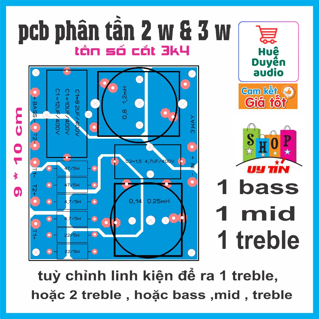 linh kiện ráp phân tần loa 2w, 3w...