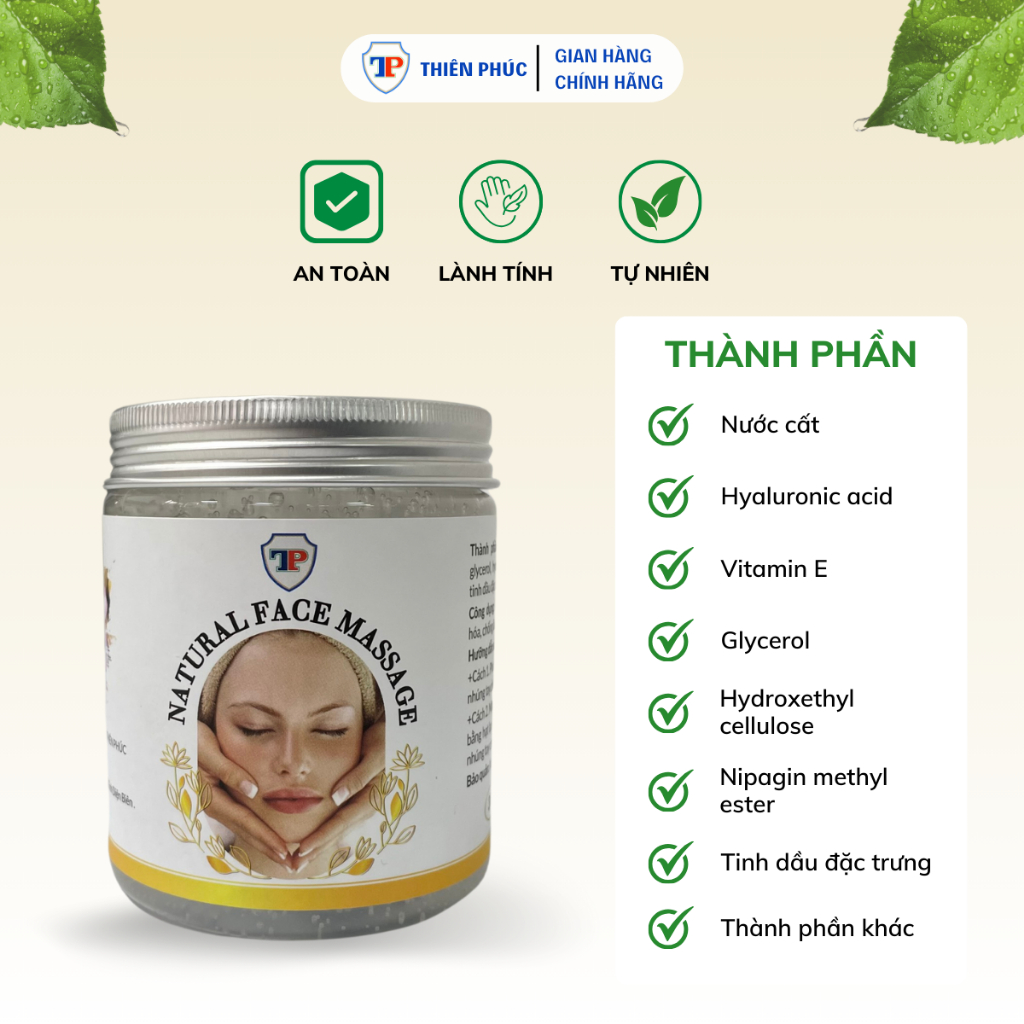 Dầu massage mặt Thiên Phúc dạng gel không mùi chuyên dụng spa thành phần tự nhiên 300g