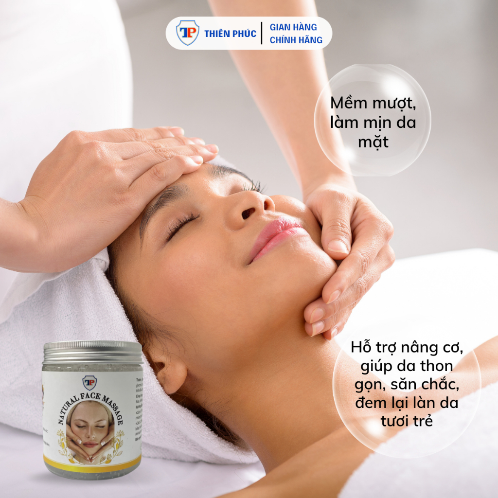 Dầu massage mặt Thiên Phúc dạng gel không mùi chuyên dụng spa thành phần tự nhiên 300g