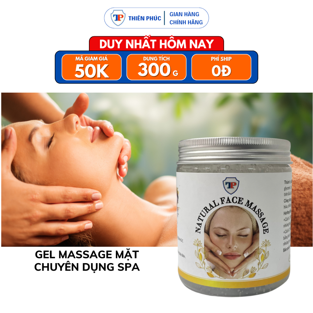 Dầu massage mặt Thiên Phúc dạng gel không mùi chuyên dụng spa thành phần tự nhiên 300g
