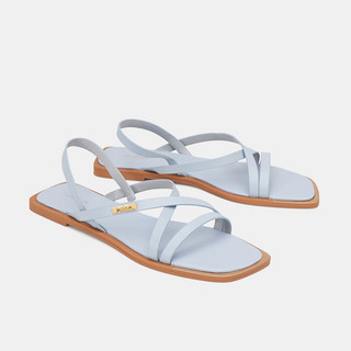 Giày Sandal Nữ 1cm Thời Trang JUNO Sơn Viền Phối Khoá Trang Trí SD01134