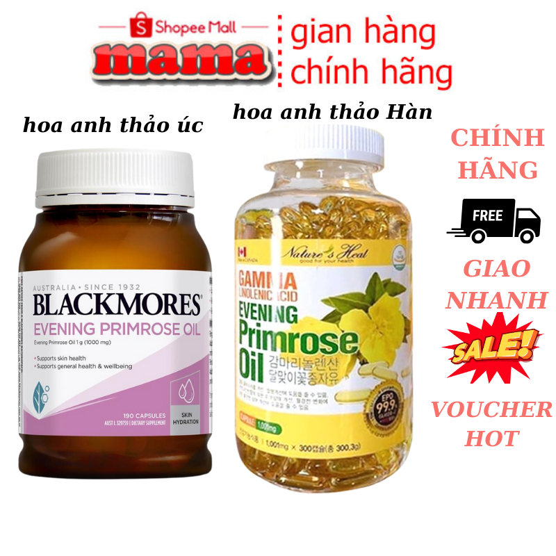 Viên uống tinh dầu hoa anh thảo hàn quốc cân bằng nội tiết tố nữ 300 viên, Blackmores Úc 190 viên
