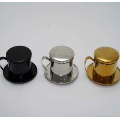 Phin cafe inox 304 màu trắng, vàng, đen