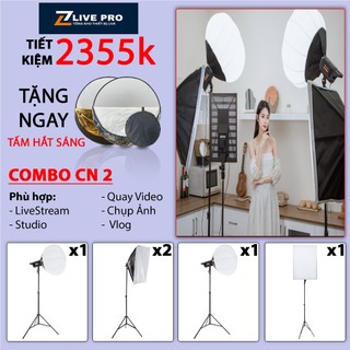 Combo đèn Livestream Chuyên Nghiệp 2 trọn bộ cho livestream, studio, quay phim, chụp ảnh chuyên nghiệp