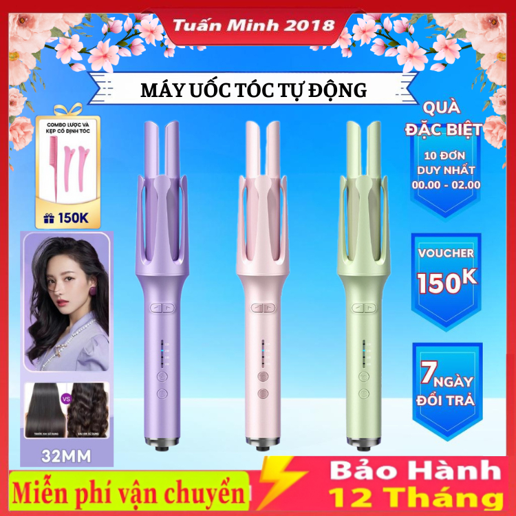 Máy uốn tóc tự động SeeMee /FAERS PLUS chất liệu gốm sứ đường kính uốn 32mm - Hàng Chính Hãng Bảo Hà